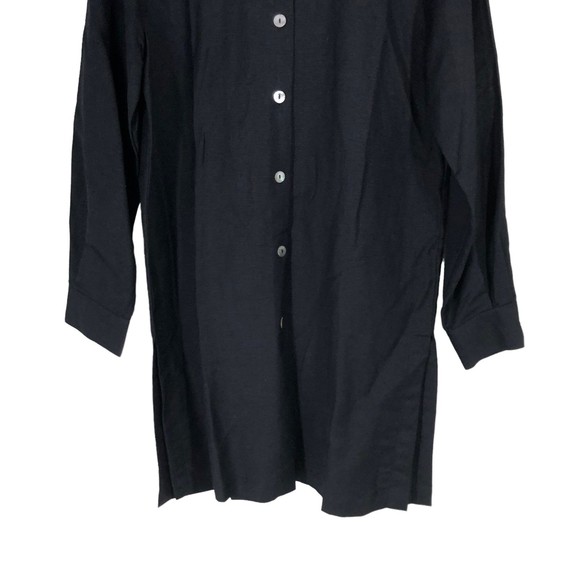 NWT Dialogue Linen Blend Shirt Tunic Dress w/Mother of Pearl Buttons, LonglineXS - Picture 4 of 9
